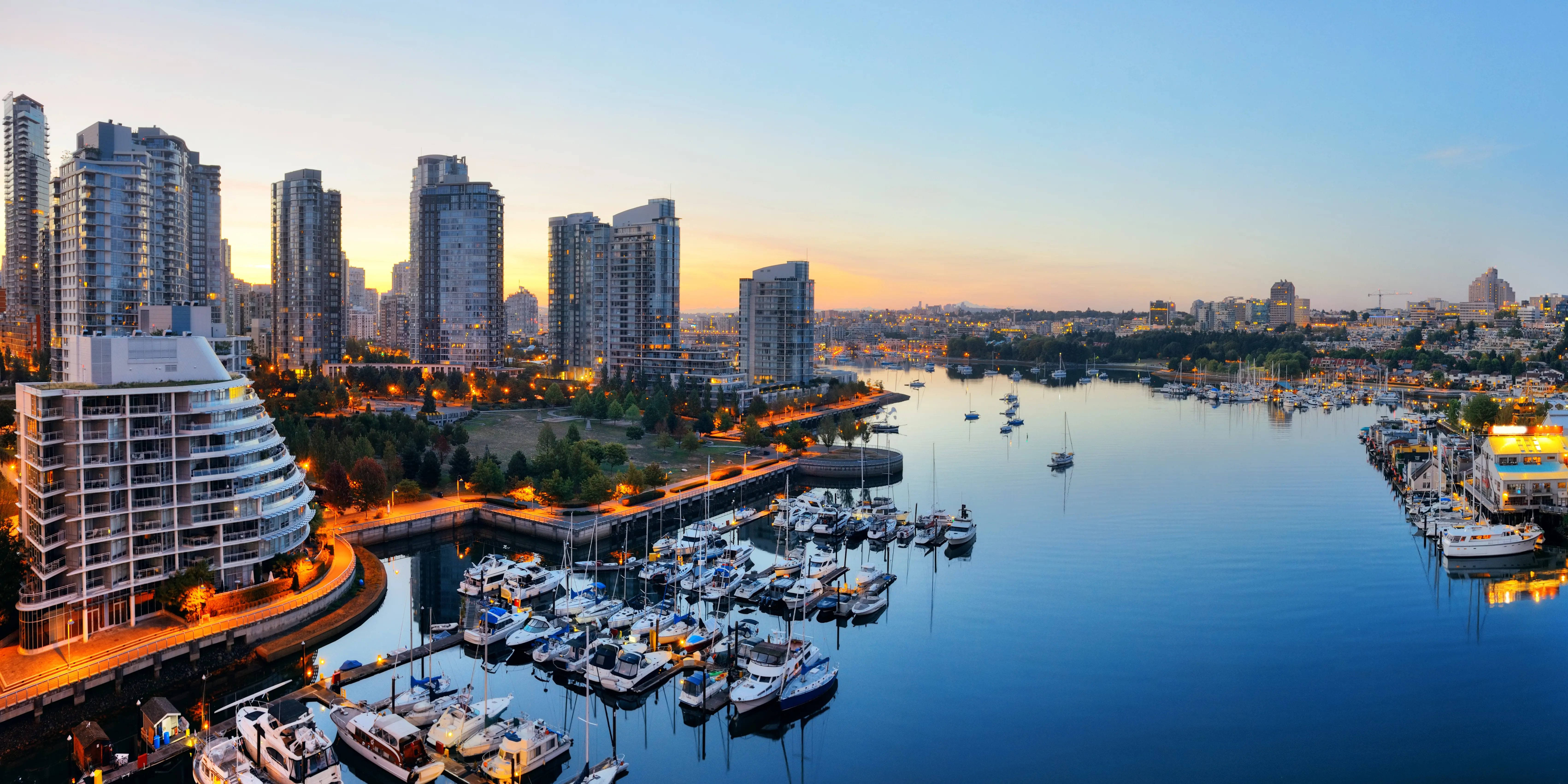 False Creek marina at sunrise, Vancouver